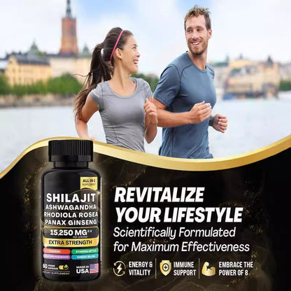 Shilajit Dose™: Ultimate 8-in-1 Extra Strength Formula – 15,250 MG Per Serving